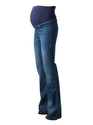 Regular Blue Over Bump Plus Size Maternity Jeans